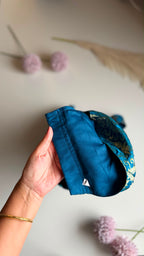 NEELIKA NAAZ peacock blue zari brocade corset blouse, side view