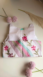 SUFIYA ivory floral padded stretchable sleeveless blouse, back view